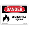 Signmission Safety Sign, OSHA Danger, 3.5" Height, 5" Width, Combustible Liquids, Landscape OS-DS-D-35-L-2002